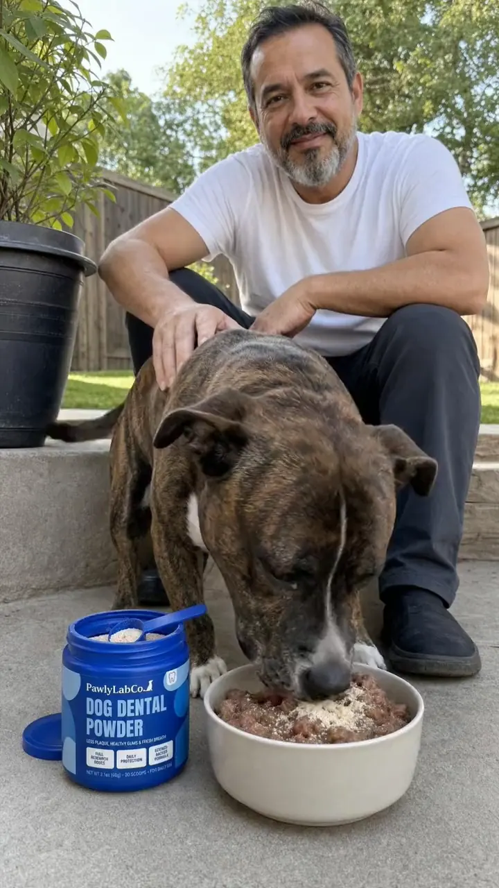 Carlos & Rocky: Mixes right into his wet food