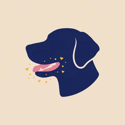 Drawing of a dog with healthy pink gums