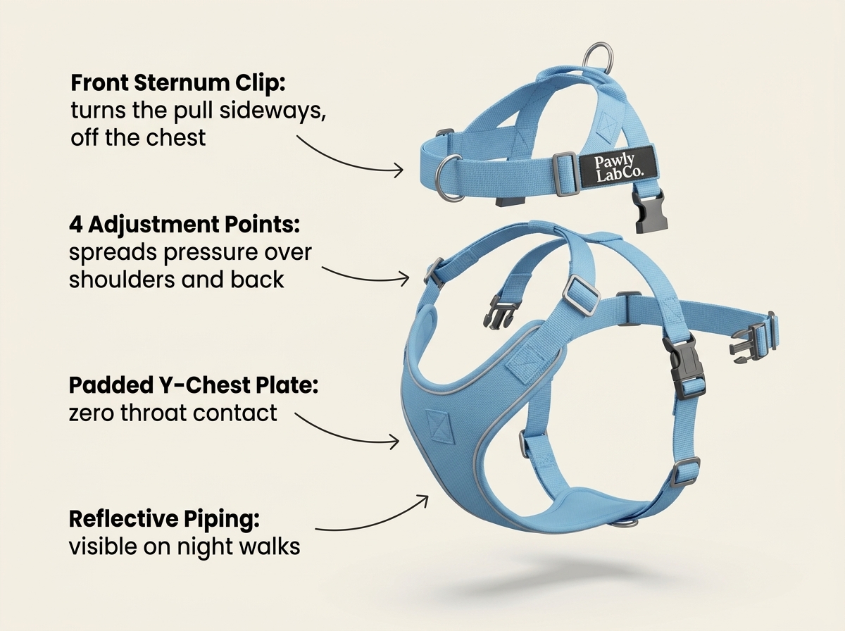 Exploded diagram of the harness parts