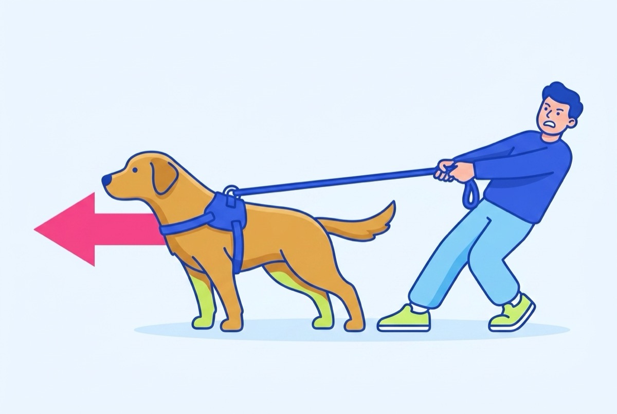 Back-clip harness sled dog effect